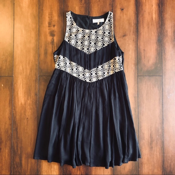 Anthropologie Dresses & Skirts - HUNTINGBIRD Floral Lace Black Dress